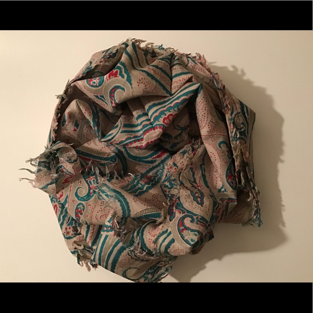 Raw Edge Paisley Scarf
